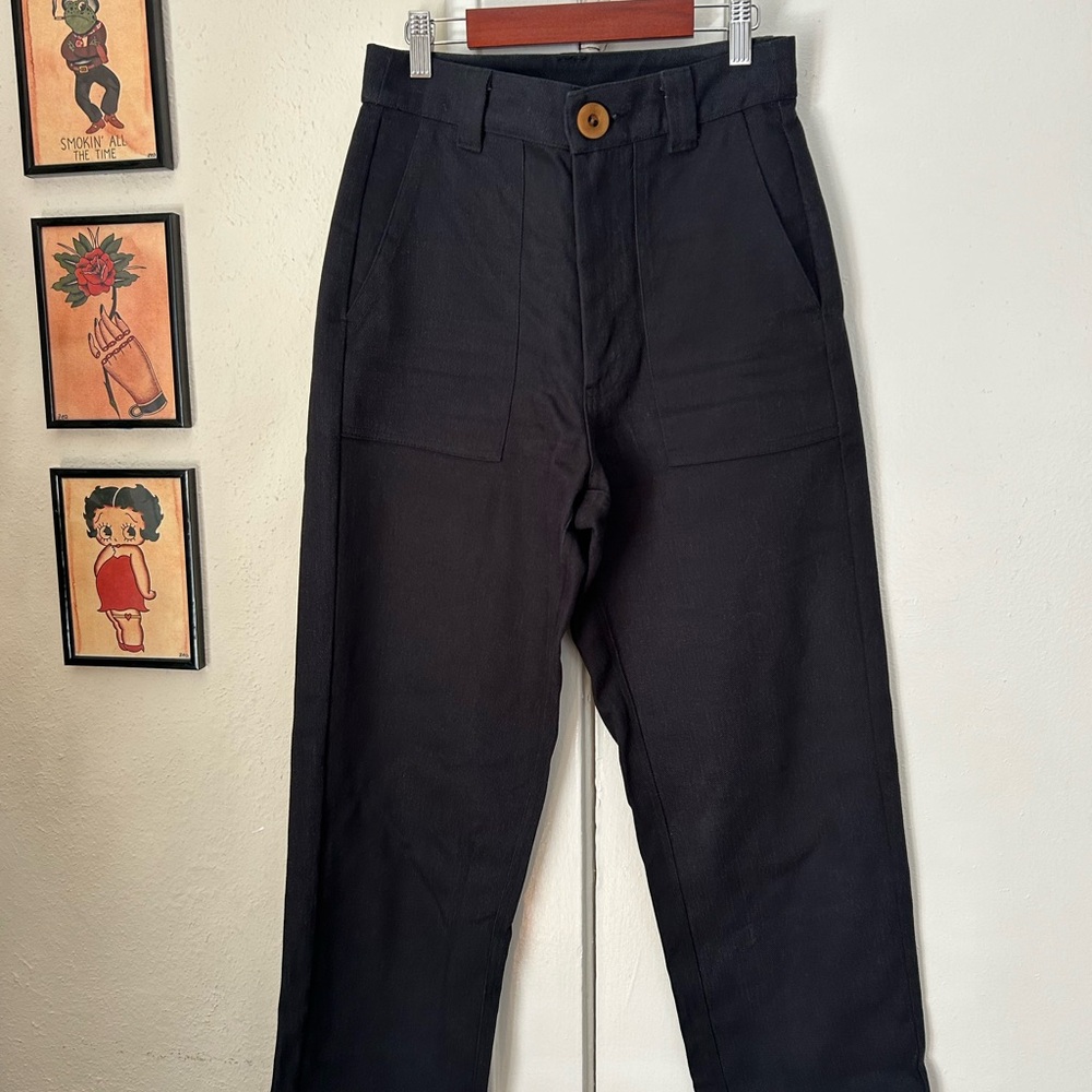 Beaton Linen Utility Pant - Black - Picture 4 of 4